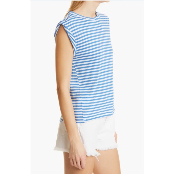 FRAME Roll Cuff Organic Linen Muscle in Jet Stream Multi Size S - Picture 3 of 11